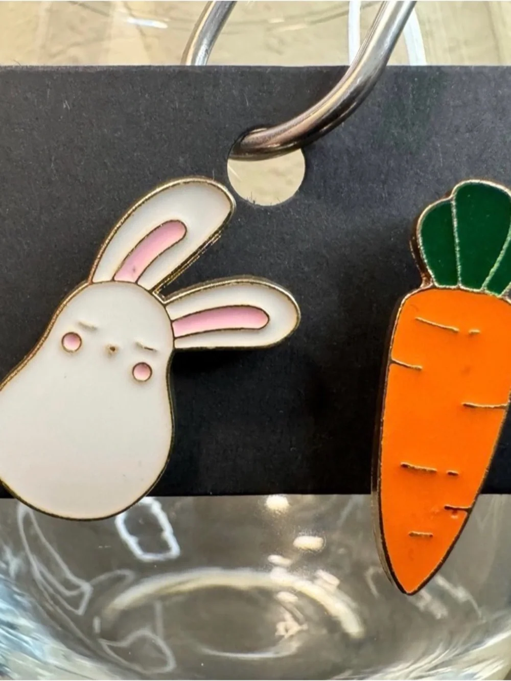 Bunny & Carrot Enamel Kids Earrings - White, Orange & Green